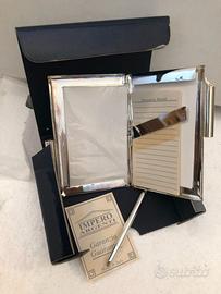 Porta biglietti da visita e piastra argento 925