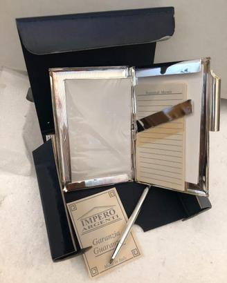 Porta biglietti da visita e piastra argento 925