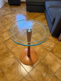 Tavolino vetro e legno