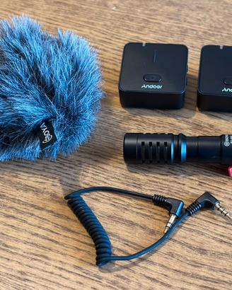 Coppia microfoni Andoer MX5 2.4G + Boya BY-MM1