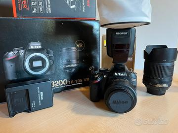 Nikon D3200 kit 18-105 + 35mm f1.8 + Neewer NW565
