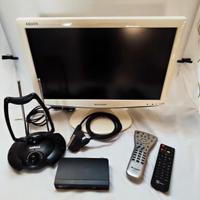 TV Sharp 19" Bianco + Decoder DVB-T2 + Antenna Mel