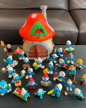 Casa fungo grande dei Puffi con Puffi