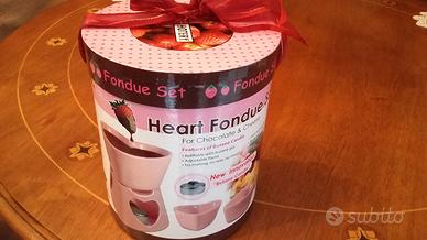 SET  PER FONDUTA - HEART Formaggio o Cioccolato