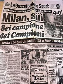 Gazzetta Dello Sport Milan Campione 25/05/1989