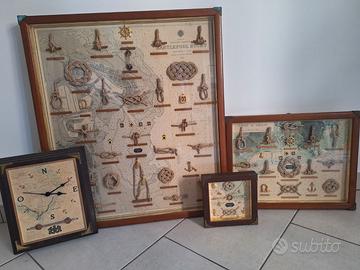 VINTAGE anni 80 - Arredamento quadri nautici nodi