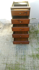 Cassettiera Mobiletto cucina Snaidero pino rosso