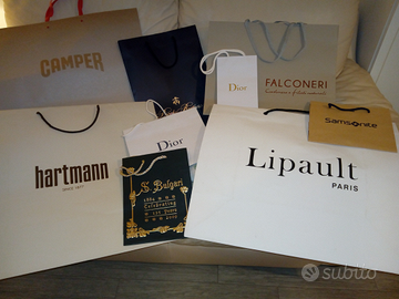 Buste shopper Dior,bulgari,camper.segue