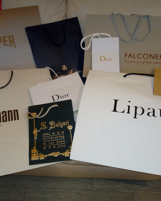 Buste shopper Dior,bulgari,camper.segue