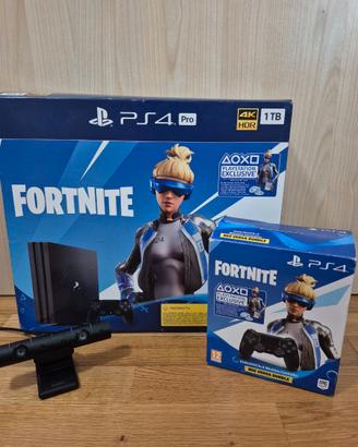 PS4 Pro 1TB BUNDLE + Scatola + 2 Controller + Move