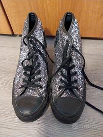 converse All Star glitter argento  39