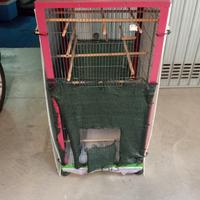 Voliera canarini quadrata rivestita rete usata
