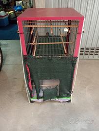 Voliera canarini quadrata rivestita rete usata