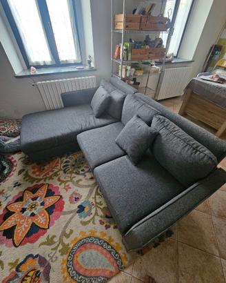 Free Divano 3 posti grigio con penisola