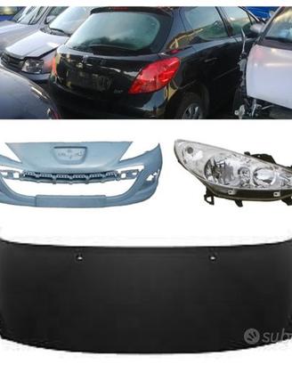 Peugeot 207 frontale cofano fanale paraurti freni