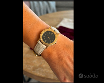 BVLGARI"GeraldGENTA"orologioOROgiallo18ktCASSAnera