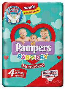 Pannolini Pampers Babydry, taglie 4 e 5