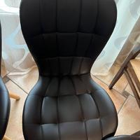 4 Sedie Design ecopelle marroni