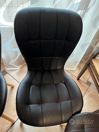 4 Sedie Design ecopelle marroni