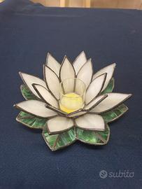 Portacandela artigianale in vetro Tiffany