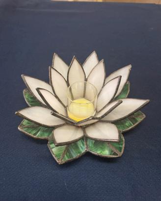 Portacandela artigianale in vetro Tiffany