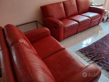 coppia di divani in vera pelle Chateau d'Ax