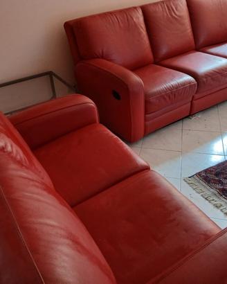 coppia di divani in vera pelle Chateau d'Ax