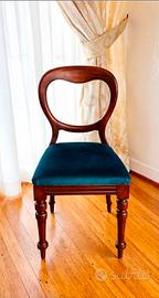 Sedia inglese originale dell’Ottocento in mogano