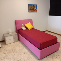 Letto contenitore singolo in tessuto
