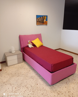 Letto contenitore singolo in tessuto