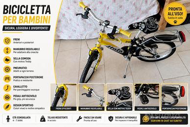 BICICLETTA PER BAMBINI – GIALLA E NERA