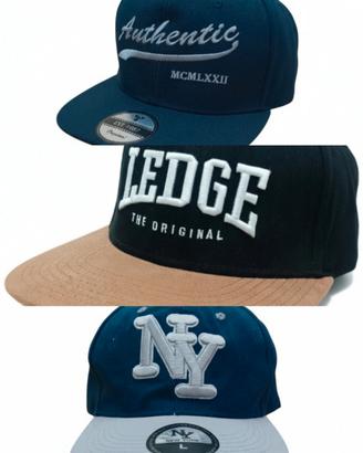 3 Cappelli da baseball blu e beige