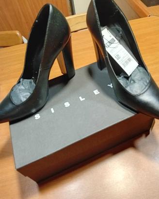 Decolletè Sisley pelle nera tg. 39 nuove