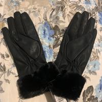 Guanti ecopelle con bordo in ecopelliccia