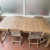 Tavolo esterno legno + 6 sedie