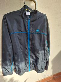 Giacca a Vento Adidas Vintage Nera e Azzurra