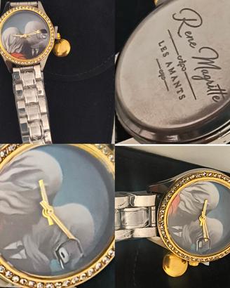 orologio Renè Magritte gli amanti dipinto arte 