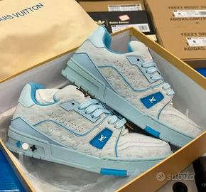 Louis Vuitton Trainer 42 Sneakers Bianche Blu