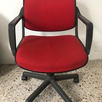 Sedia ufficio scrivania con rotelle tessuto rosso