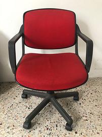 Sedia ufficio scrivania con rotelle tessuto rosso