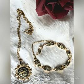 Parure bracciale collana Damasco Toledo anni 80