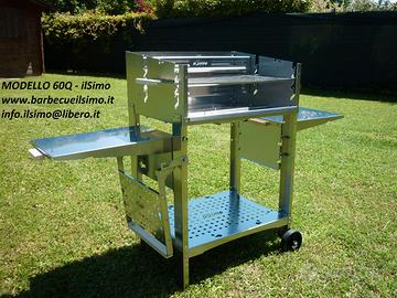 Barbecue a legna e carbonella inox 60Q - ilSimo
