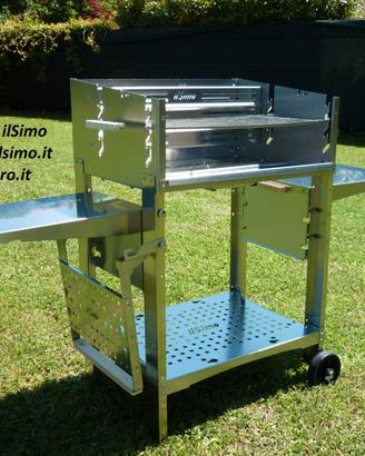 Barbecue a legna e carbonella inox 60Q - ilSimo