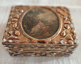 Scatola Portagioie Fiorentina in Legno Anni '60