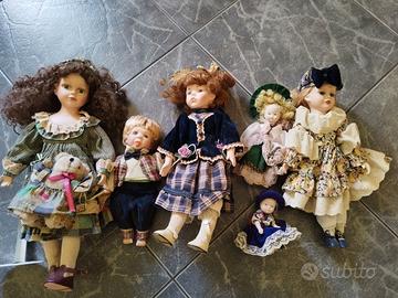 6 bambole di porcellana da aggiustare
