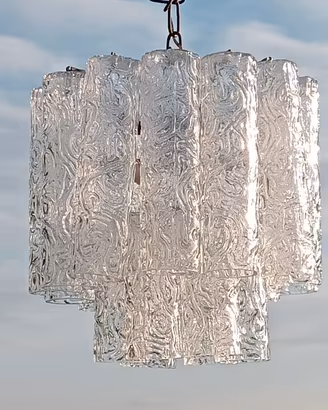 Lampadario in vetro di Murano stile Venini 