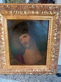 Cristo incoronato olio '800