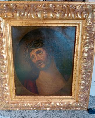 Cristo incoronato olio '800