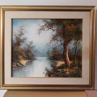 Quadro con paesaggio olio su tela