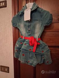 vestito bimba in jeans nuovo con cartellino 2-3 an